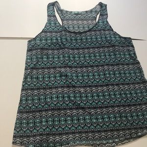 Teal and White Tank Top